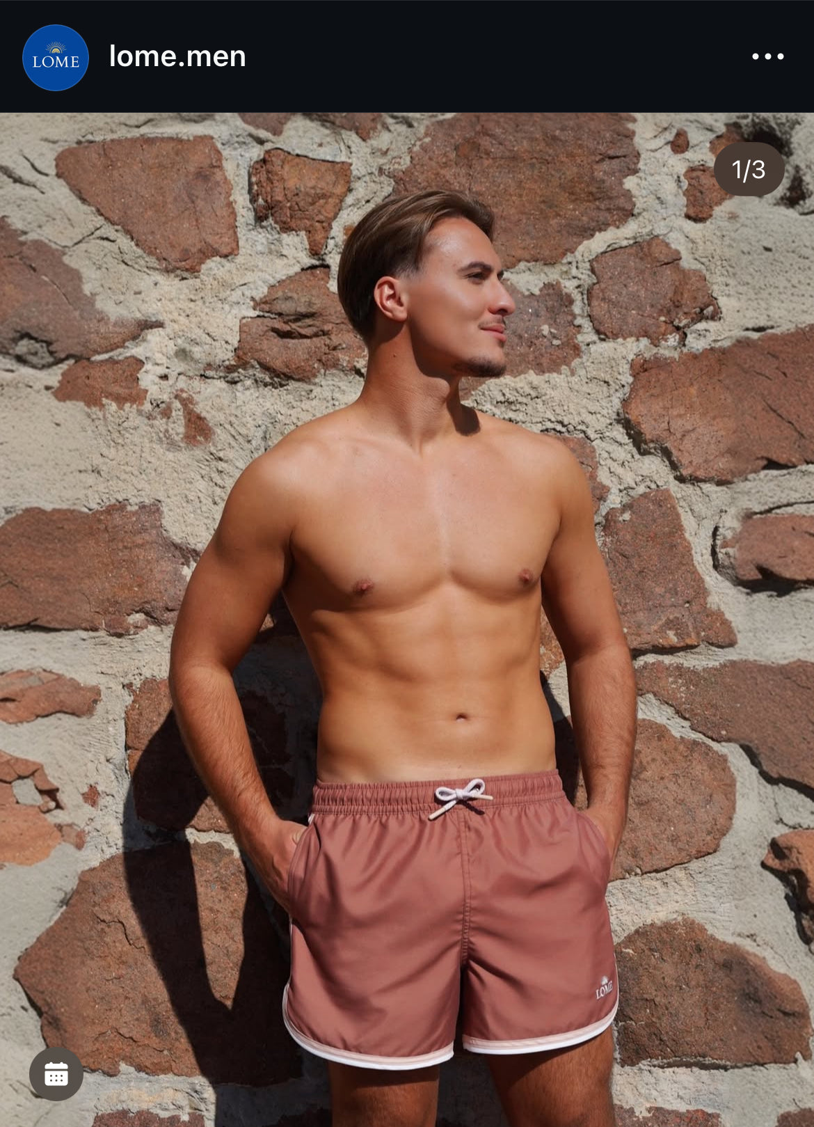 Short de bain pour homme, style rétro des années 80. Bandes sur les côtés